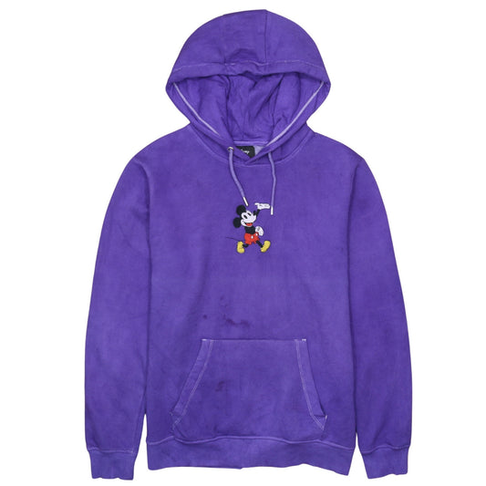 Disney Womens Purple Mickey Mouse Pullover Hoodie L