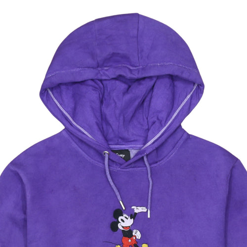 Disney Womens Purple Mickey Mouse Pullover Hoodie L