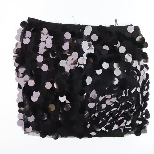 MNG Women’s Black Sequin Mini Skirt XL Short Partywear