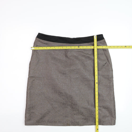 Kaliko Women Brown Size 14 Pencil Skirt Knee Length Formal Lined