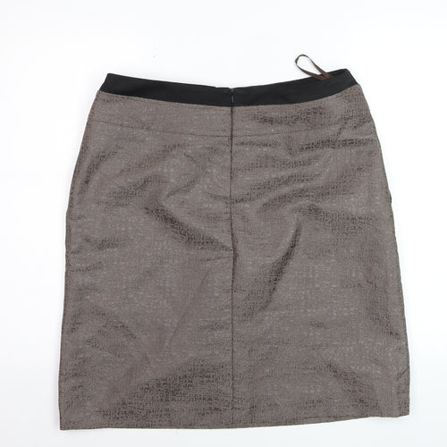 Kaliko Women Brown Size 14 Pencil Skirt Knee Length Formal Lined