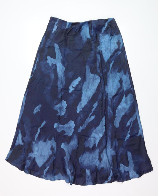 Gallery Women’s Blue Midi A-Line Viscose Skirt Size 12