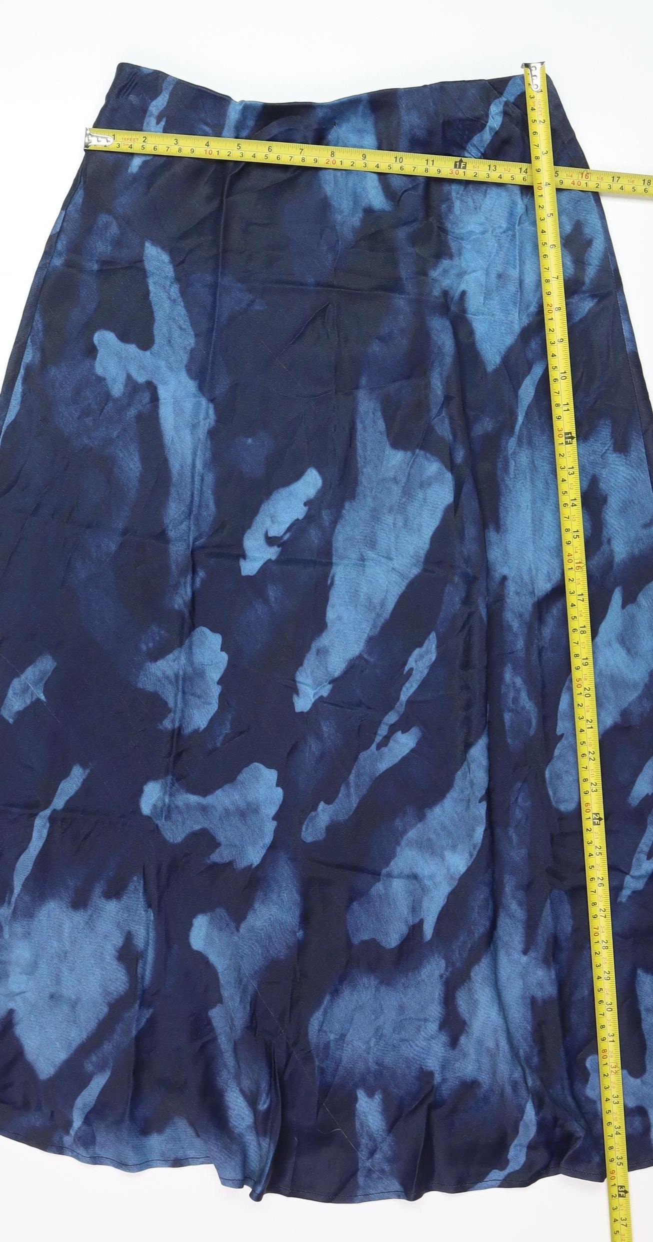 Gallery Women’s Blue Midi A-Line Viscose Skirt Size 12