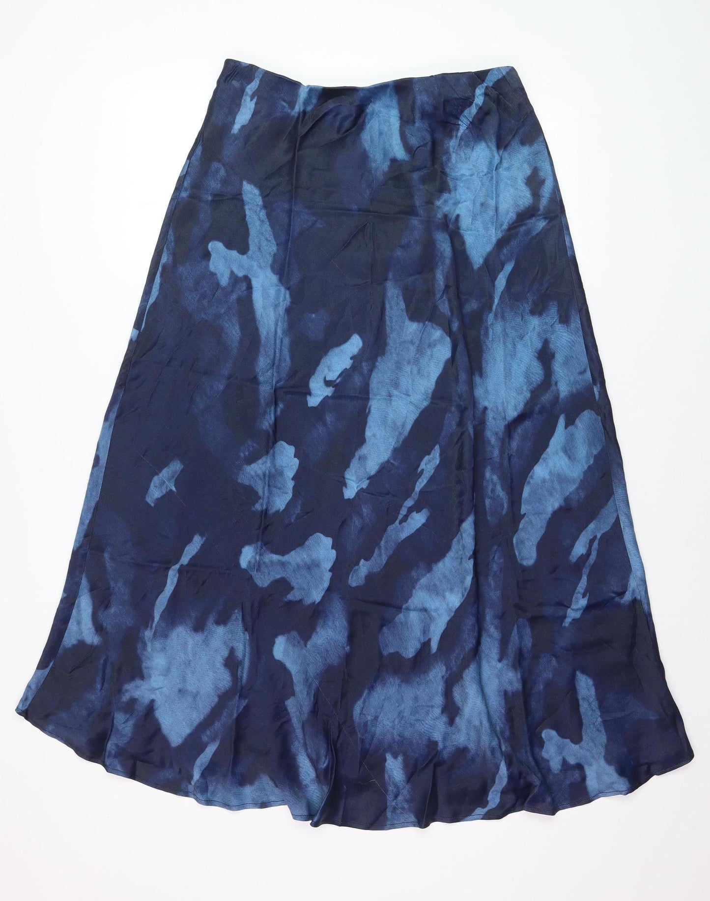 Gallery Women’s Blue Midi A-Line Viscose Skirt Size 12