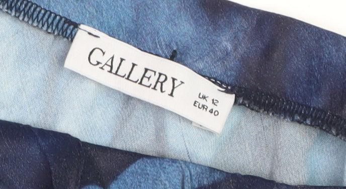 Gallery Women’s Blue Midi A-Line Viscose Skirt Size 12