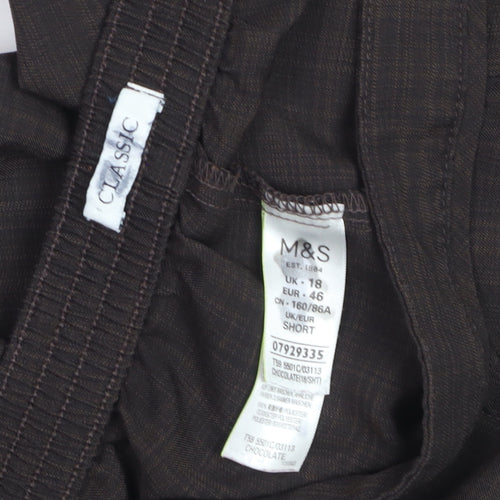 Marks and Spencer Women’s Brown Classic Straight Leg Trousers Size 18
