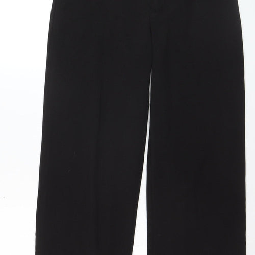 Pull & Bear Womens Black Regular Fit Straight Leg Trousers Size 12