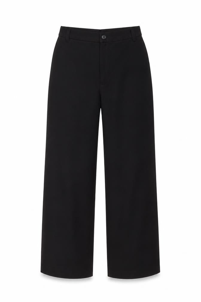 Pull&Bear Womens Black Regular Fit Straight Leg Trousers Size 12