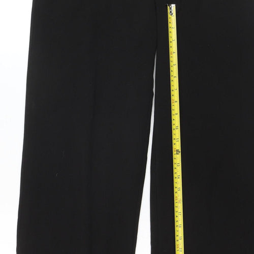 Pull & Bear Womens Black Regular Fit Straight Leg Trousers Size 12