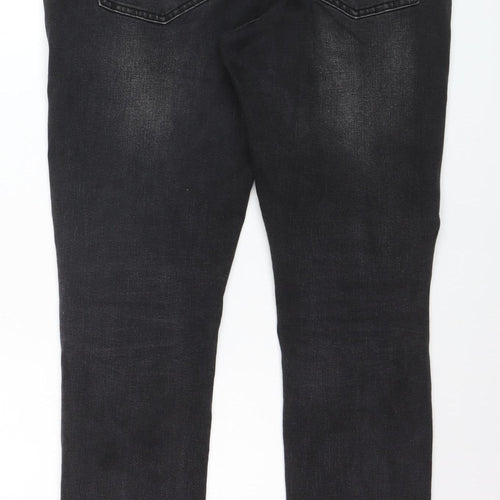 Kingpin Mens Black Skinny Fit Stretch Denim Jeans 32R