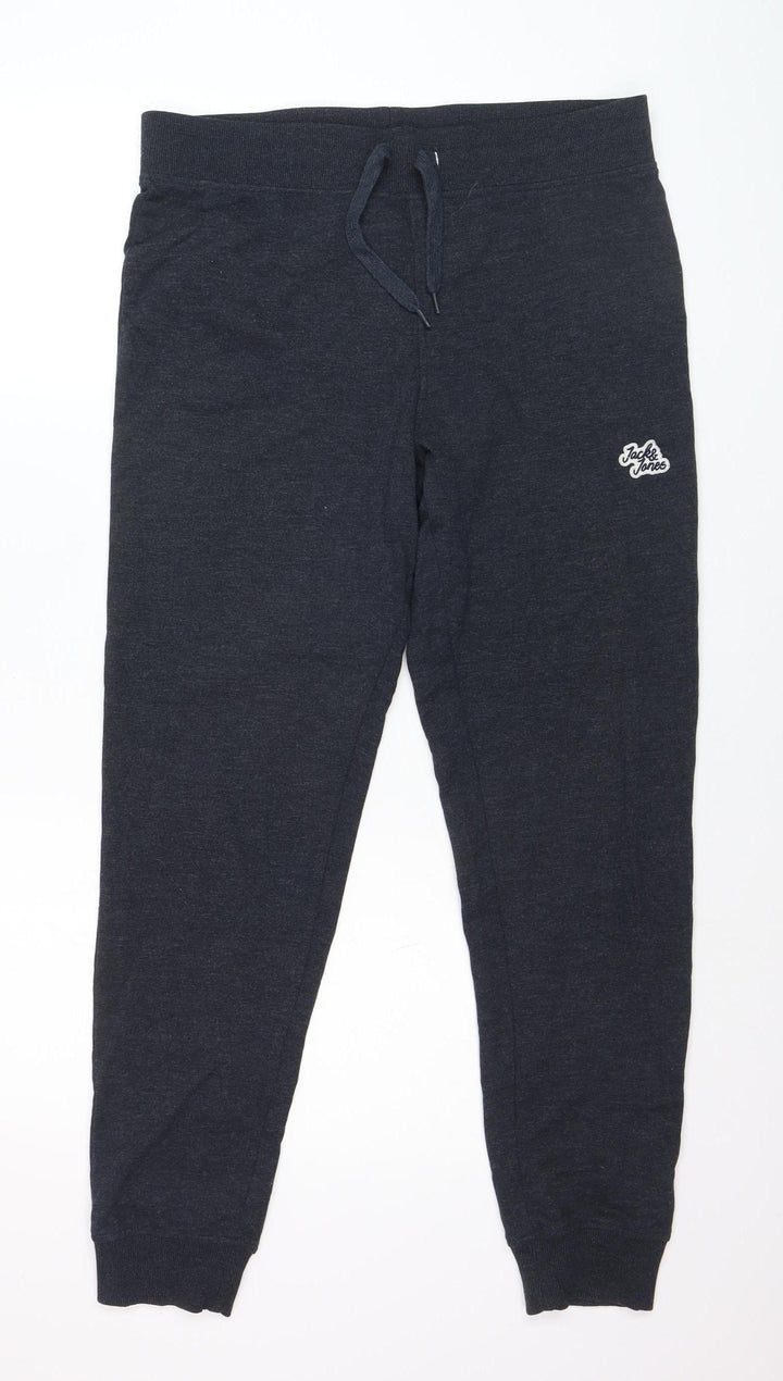 Jack & Jones Men Black Jogger Sweatpants M Cotton Blend Activewear
