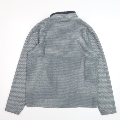 Weird Fish Men's Grey Waffle Knit 1/4 Zip Fleece Jumper M