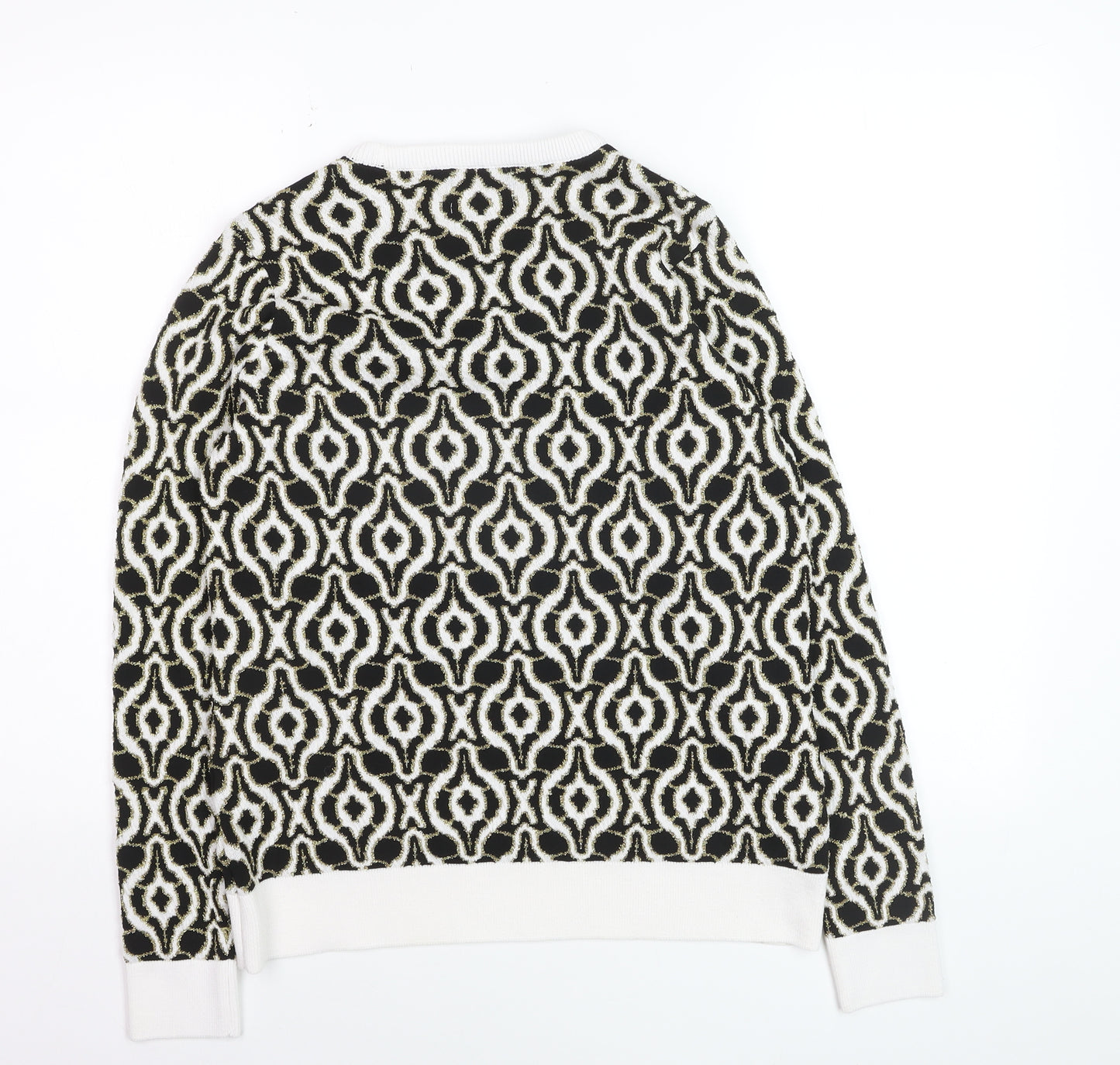 Savida Women’s Black & White Geometric Knit Jumper Size 12