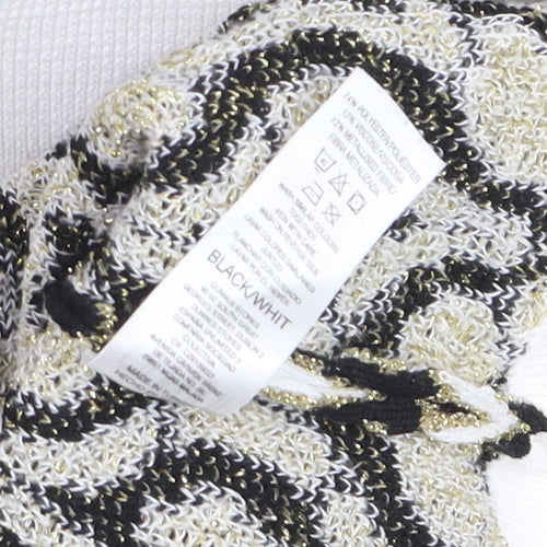 Savida Women’s Black & White Geometric Knit Jumper Size 12