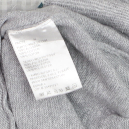 Indi & Cold Women's Grey Geometric Knit Pullover Jumper Size S