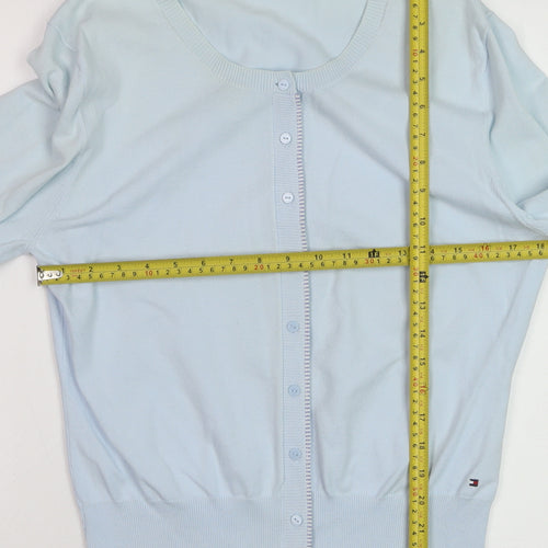Tommy Hilfiger Women's Blue Cotton Knit Cardigan XL