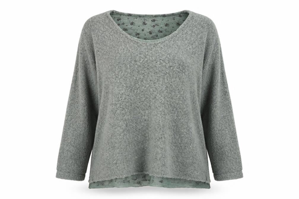 Front view of Punt Roma Women Green Knit Long Sleeve jumper XL