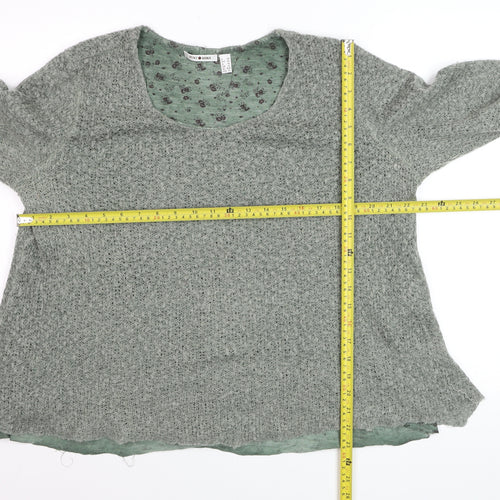 Punt Roma Women Green Knit Long Sleeve Pullover Jumper XL