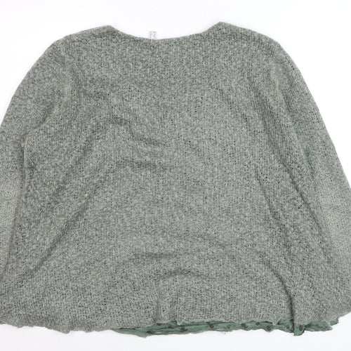 Punt Roma Women Green Knit Long Sleeve Pullover Jumper XL