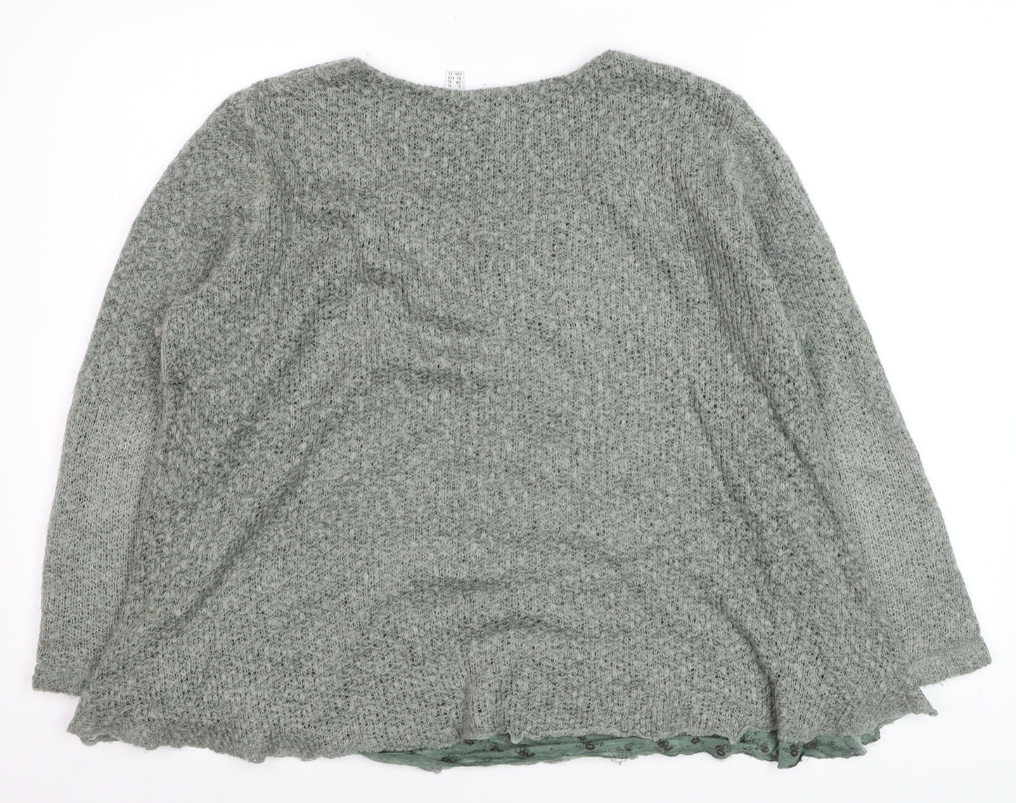 Punt Roma Women Green Knit Long Sleeve Pullover Jumper XL