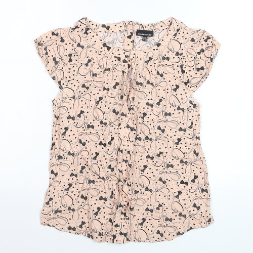 Warehouse Women's Pink Floral Ruffle Blouse Size 10