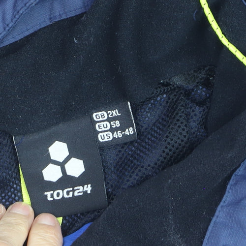 TOG24 Men's Blue 2XL Waterproof Hooded Parka Jacket