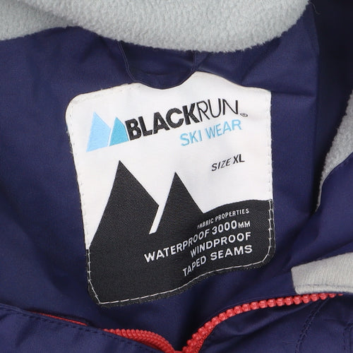 Blackrun Men’s Blue XL Waterproof Ski Jacket Hooded Windproof Coat