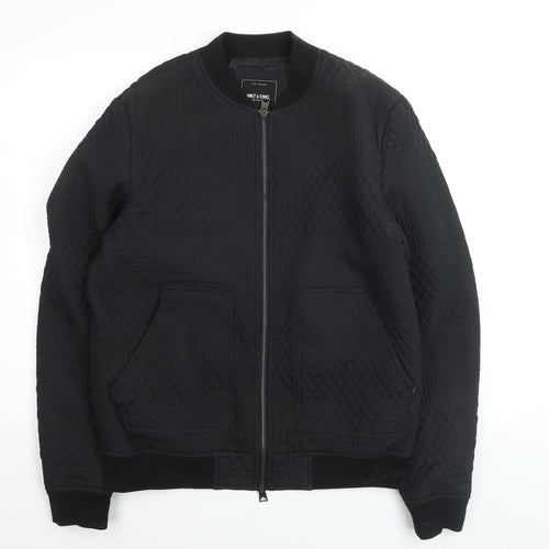 ONLY & SONS Men's Black Quilted Bomber Jacket Size L Regular Fit