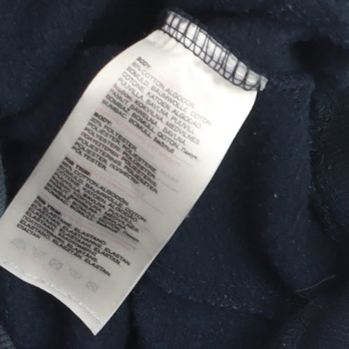 Crosshatch Black Label Men's Blue Pullover Hoodie L Graphic Print