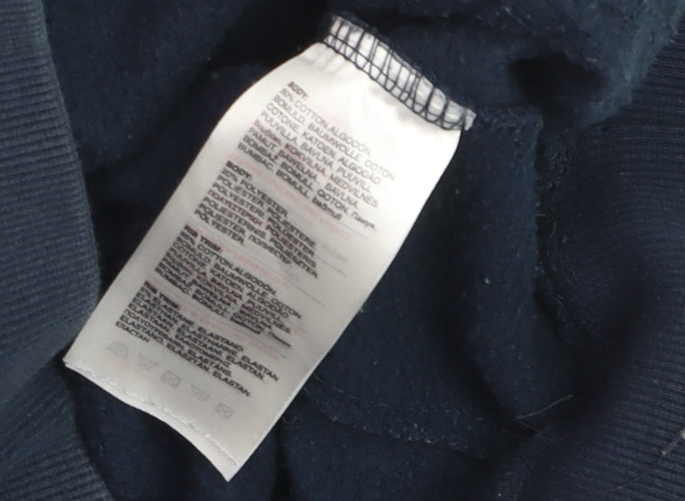 Crosshatch Black Label Men's Blue Pullover Hoodie L Graphic Print