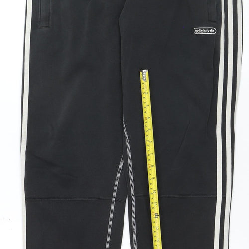 Adidas Mens Black Jogger Trousers L Fleece Regular Fit