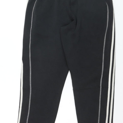 Adidas Mens Black Jogger Trousers L Fleece Regular Fit