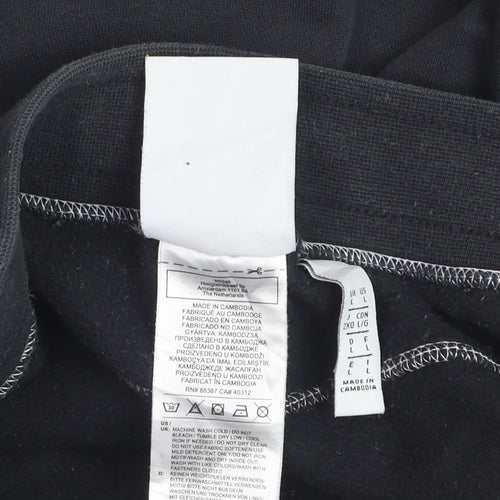 Adidas Mens Black Jogger Trousers L Fleece Regular Fit