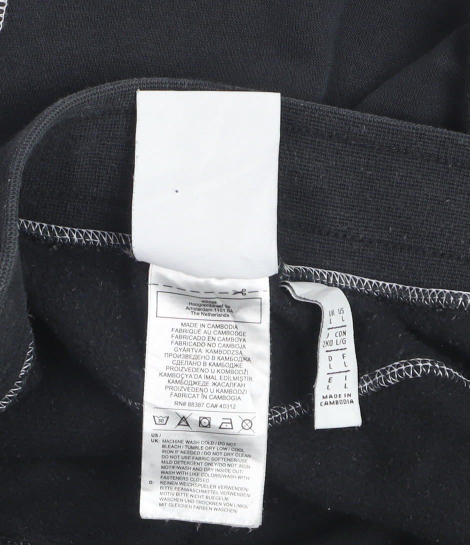 Adidas Mens Black Jogger Trousers L Fleece Regular Fit