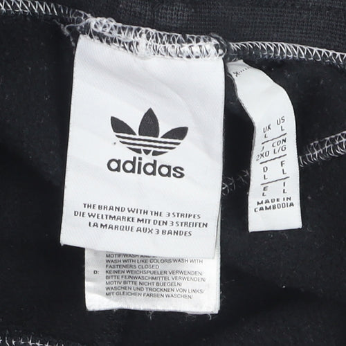 Adidas Mens Black Jogger Trousers L Fleece Regular Fit