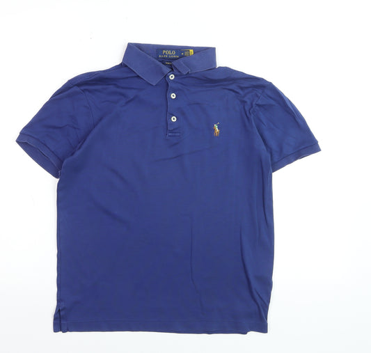 Ralph Lauren Men's Blue Slim Fit Cotton Polo Shirt M