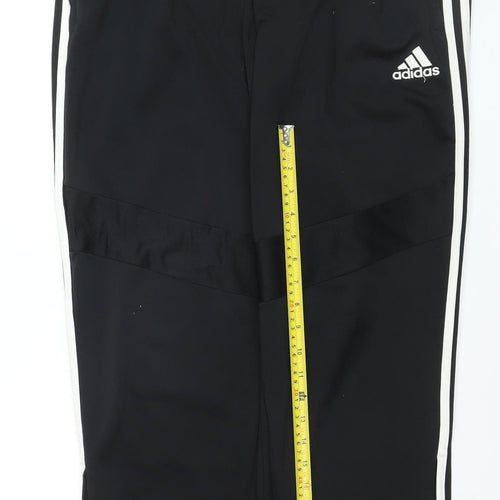 Adidas Men Black Track Pants L Regular Fit Sports Tapered Trousers