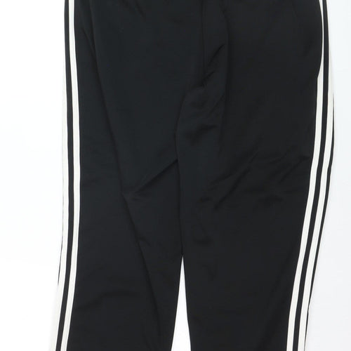 Adidas Men Black Track Pants L Regular Fit Sports Tapered Trousers