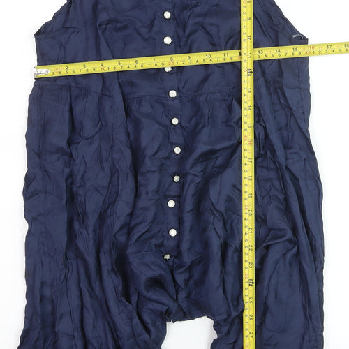 USCO Women's Blue Sleeveless Crochet Tunic Blouse Size 12