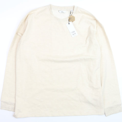 Next Men’s Beige 2XL Relaxed Fit Crew Neck Sweatshirt