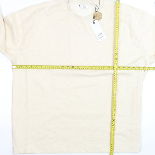 Next Men’s Beige 2XL Relaxed Fit Crew Neck Sweatshirt