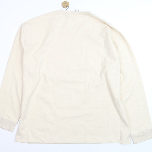 Next Men’s Beige 2XL Relaxed Fit Crew Neck Sweatshirt