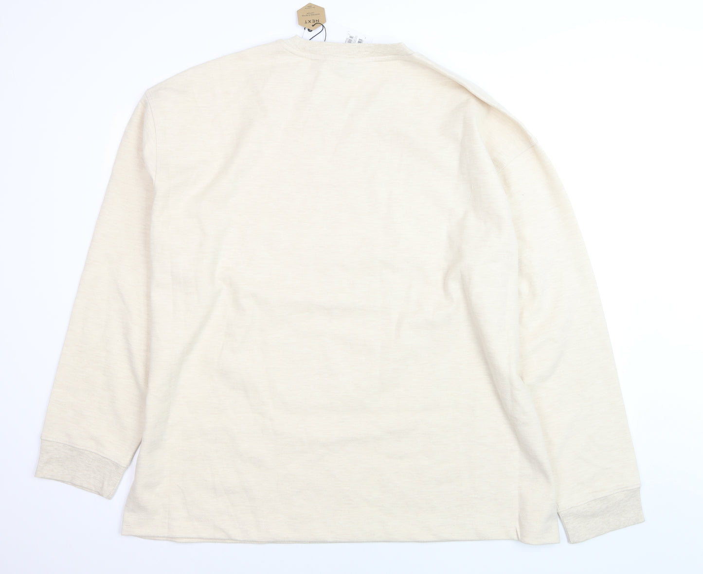 Next Men’s Beige 2XL Relaxed Fit Crew Neck Sweatshirt