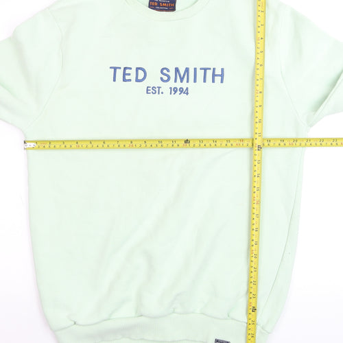 Ted Smith Men's Green XL Pullover Sweatshirt Crew Neck Logo