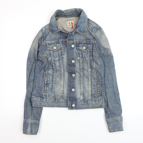 Old Navy Women's Blue Denim Button-Up Jacket Size S Casual