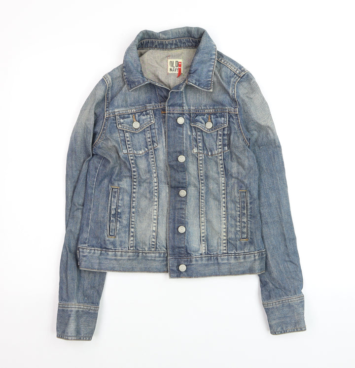 Old Navy Women's Blue Denim Button-Up Jacket Size S Casual