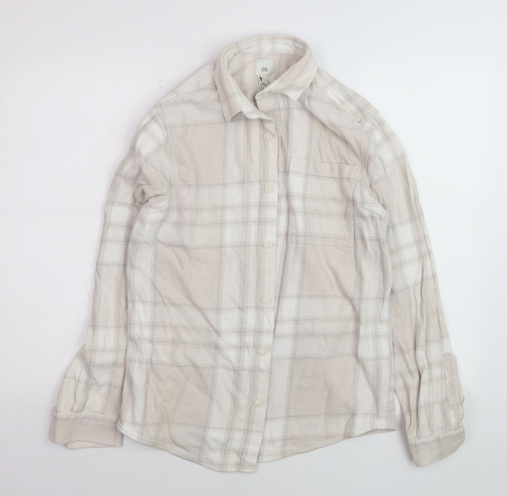River Island Men's Beige Check Collared Cardigan Jumper S