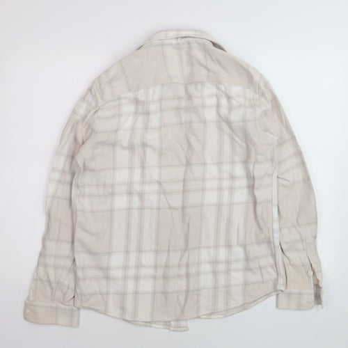 River Island Men's Beige Check Collared Cardigan Jumper S