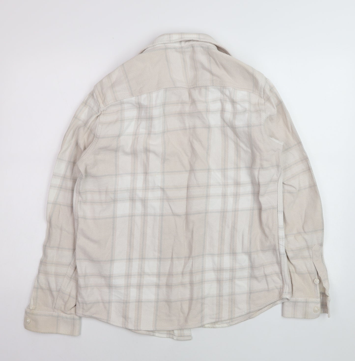 River Island Men's Beige Check Collared Cardigan Jumper S