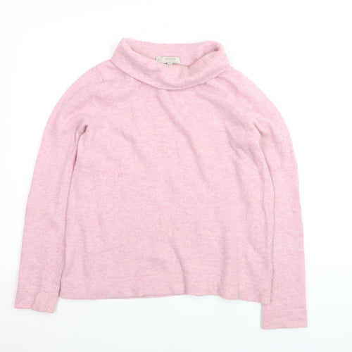 Hobbs Women’s Pink Roll Neck Merino Wool Cashmere Jumper L